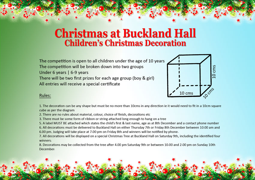 Christmas at Buckland Hall Children's Christmas Decoration Competition
