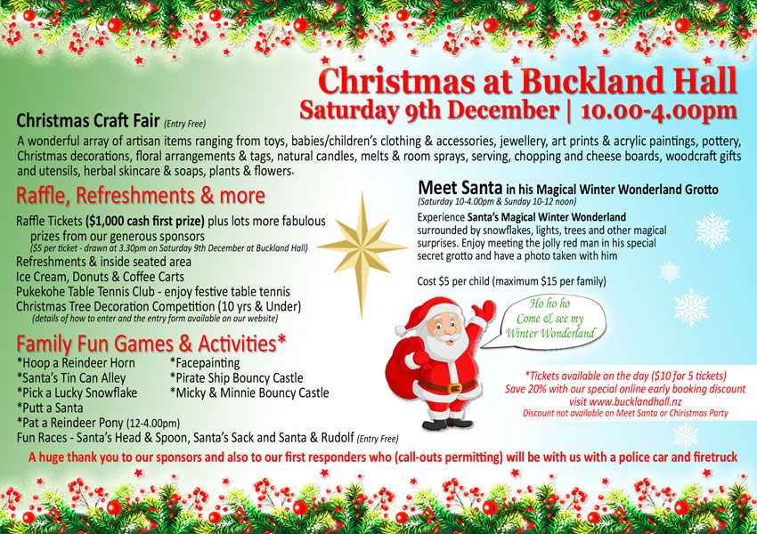 Christmas at Buckland Hall Saturday 9th December 2023