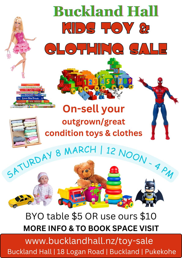 Buckland Hall Toy & Clothing Sale 8 March 2025