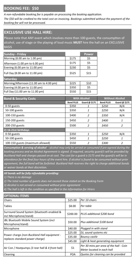 Buckland Hall Exclusive Rates